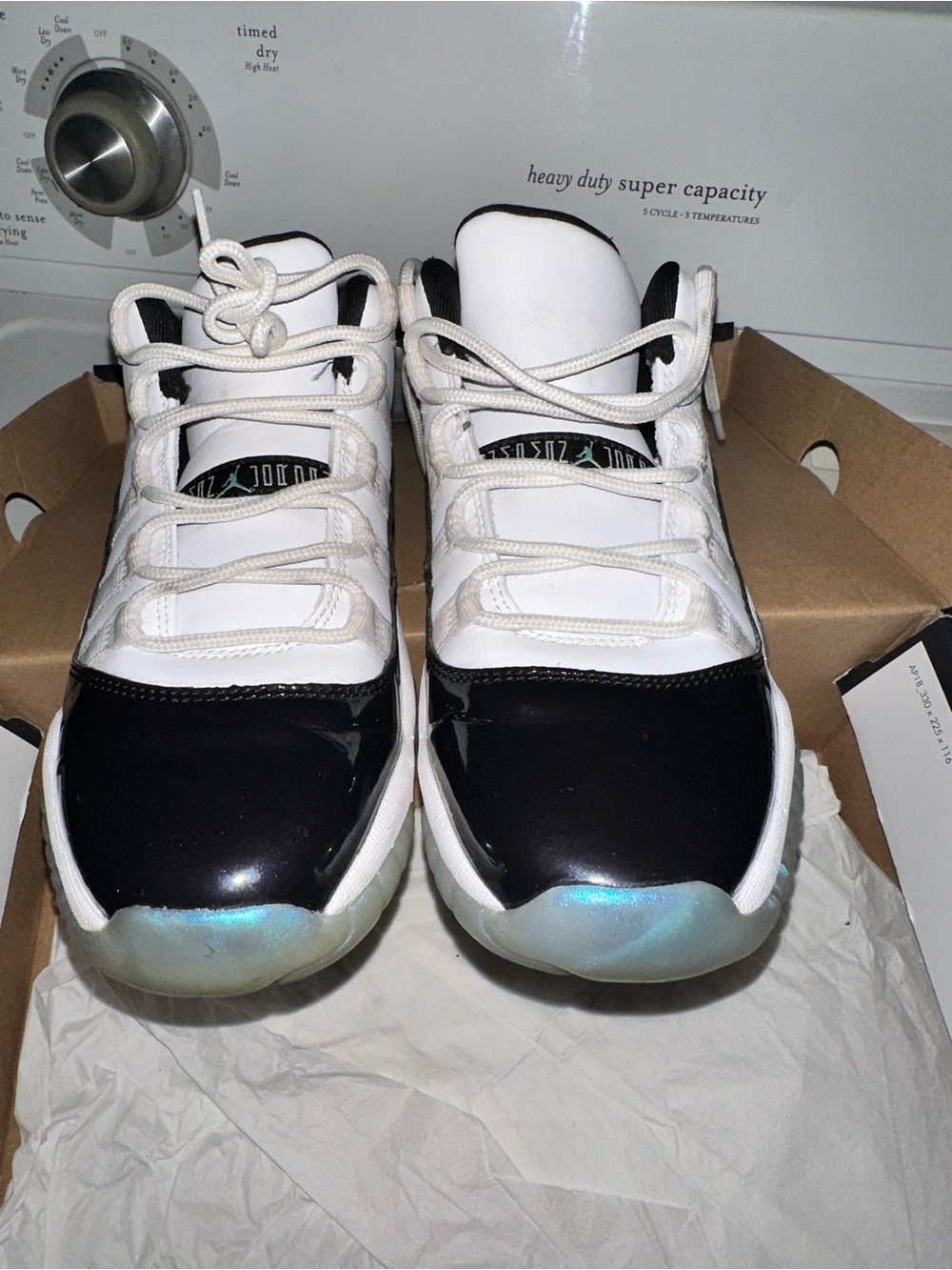 Jordan Kids Black and White Sneakers with Iridescent Toe